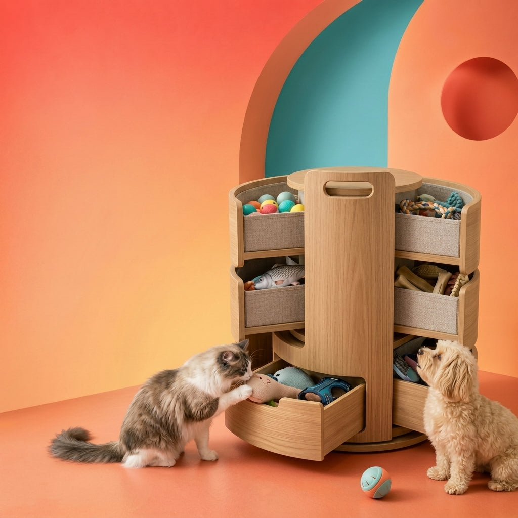 Orivessa™ Rotating Pet Toy Library