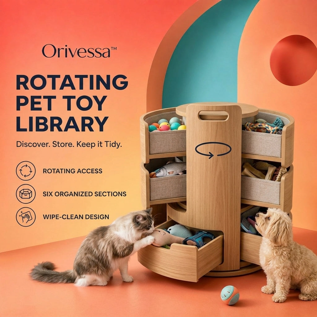 Orivessa™ Rotating Pet Toy Library