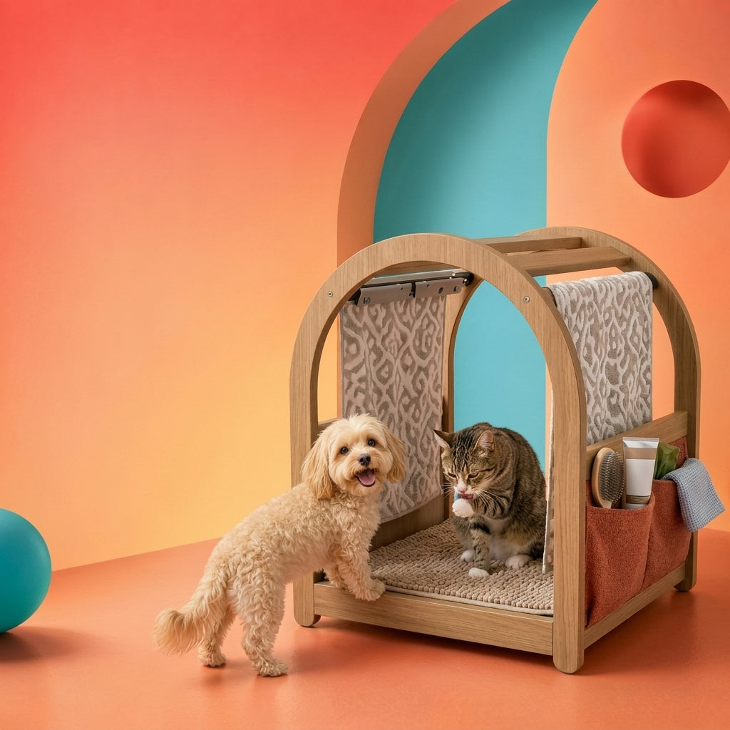 Orivessa™ Walk-Through Pet Towel Station