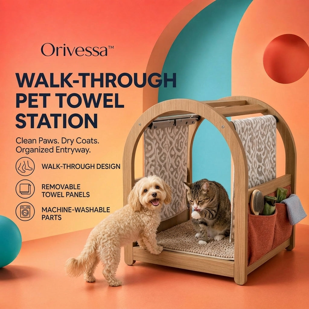 Orivessa™ Walk-Through Pet Towel Station